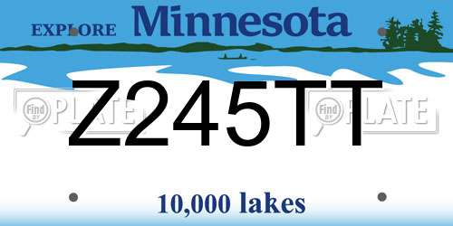 Z245TT Minnesota License Plate