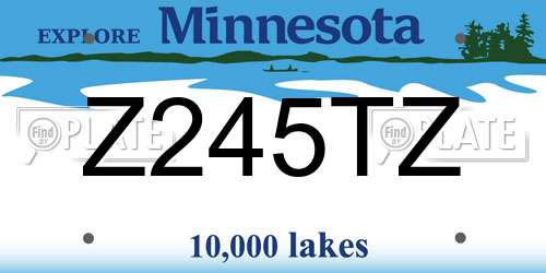 Z245TZ Minnesota License Plate