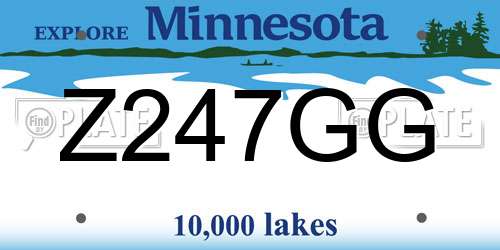 Z247GG Minnesota License Plate