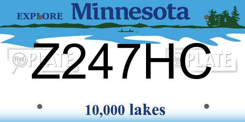 Z247HC Minnesota License Plate