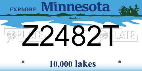 Z2482T Minnesota License Plate