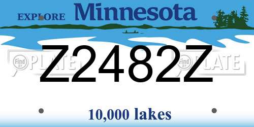 Z2482Z Minnesota License Plate