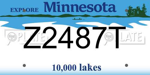 Z2487T Minnesota License Plate