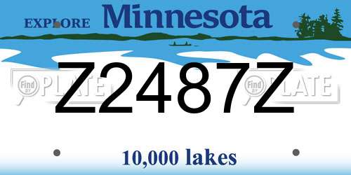 Z2487Z Minnesota License Plate