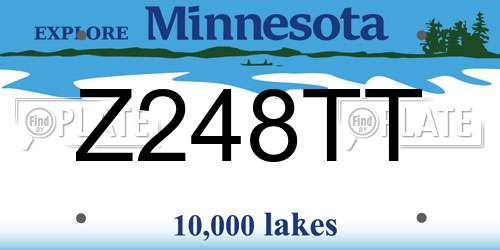 Z248TT Minnesota License Plate
