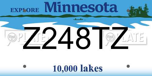 Z248TZ Minnesota License Plate