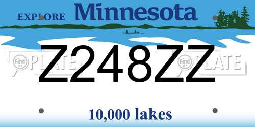 Z248ZZ Minnesota License Plate