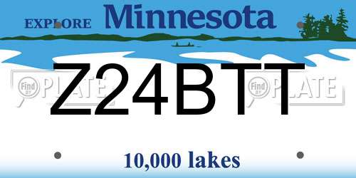 Z24BTT Minnesota License Plate