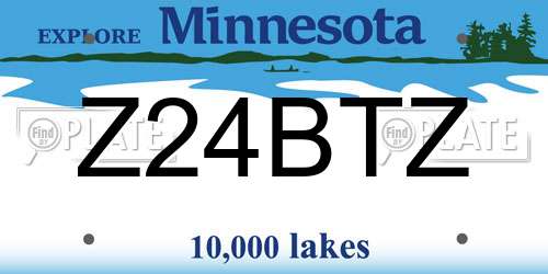 Z24BTZ Minnesota License Plate