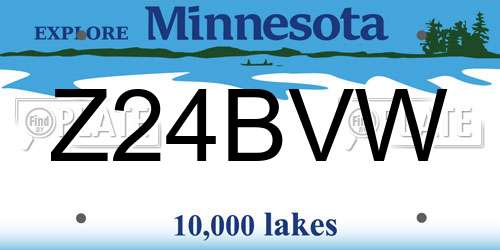 Z24BVW Minnesota License Plate