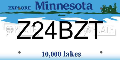 Z24BZT Minnesota License Plate