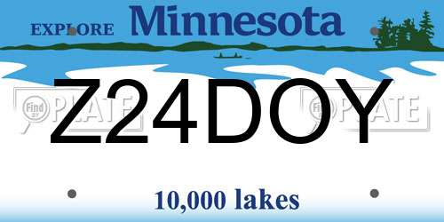 Z24DOY Minnesota License Plate