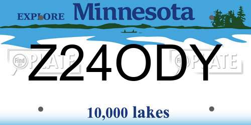 Z24ODY Minnesota License Plate