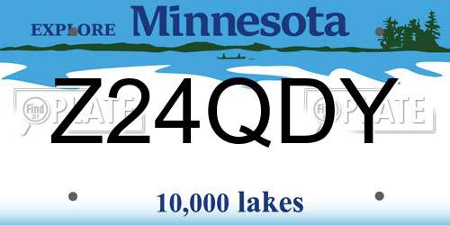 Z24QDY Minnesota License Plate