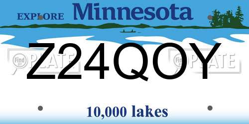 Z24QOY Minnesota License Plate