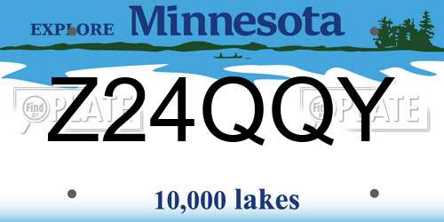 Z24QQY Minnesota License Plate