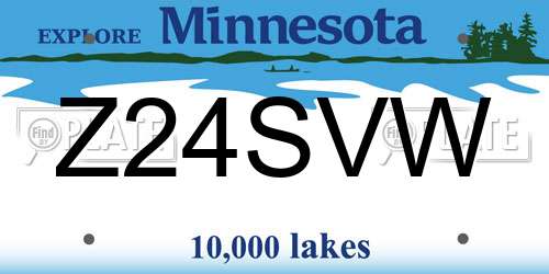 Z24SVW Minnesota License Plate