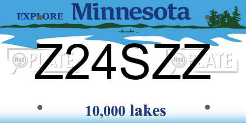 Z24SZZ Minnesota License Plate