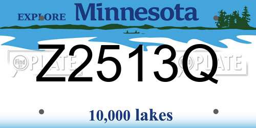 Z2513Q Minnesota License Plate