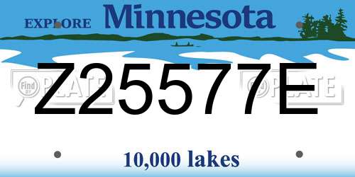 Z25577E Minnesota License Plate