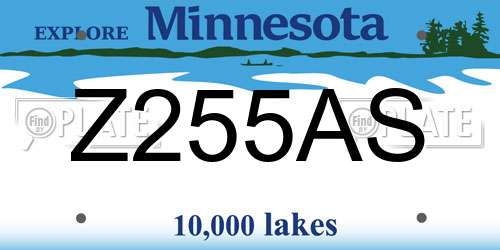 Z255AS Minnesota License Plate