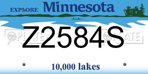 Z2584S Minnesota License Plate