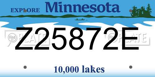 Z25872E Minnesota License Plate