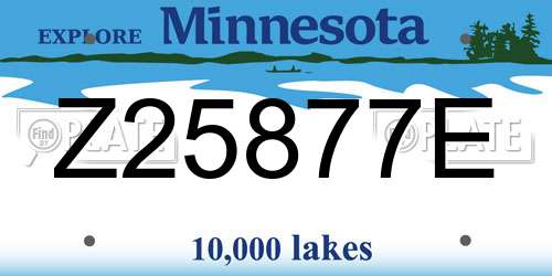 Z25877E Minnesota License Plate