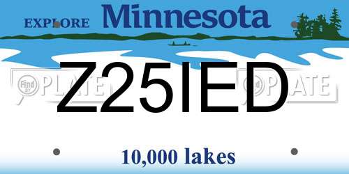 Z25IED Minnesota License Plate