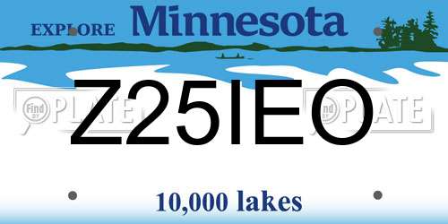 Z25IEO Minnesota License Plate