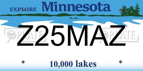 Z25MAZ Minnesota License Plate
