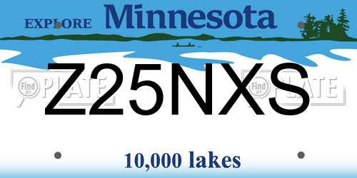 Z25NXS Minnesota License Plate
