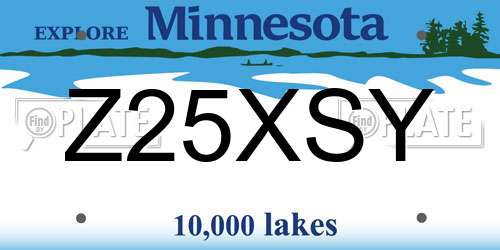 Z25XSY Minnesota License Plate