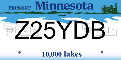 Z25YDB Minnesota License Plate