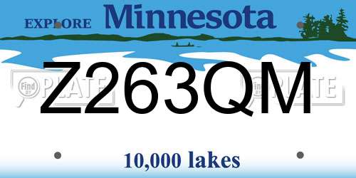 Z263QM Minnesota License Plate