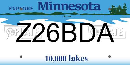 Z26BDA Minnesota License Plate