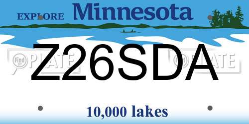Z26SDA Minnesota License Plate