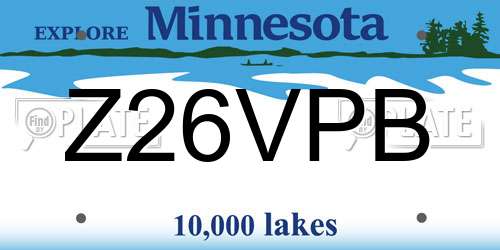 Z26VPB Minnesota License Plate