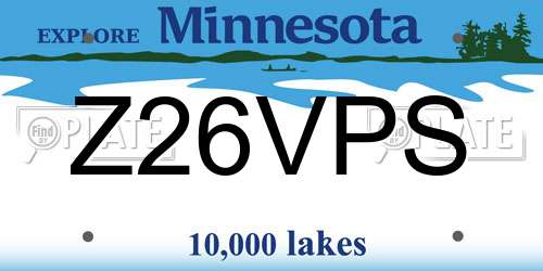 Z26VPS Minnesota License Plate