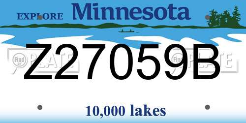 Z27059B Minnesota License Plate