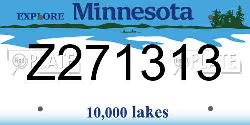 Z271313 Minnesota License Plate