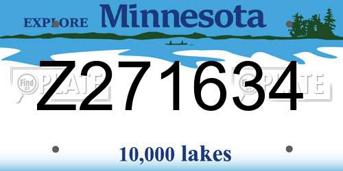 Z271634 Minnesota License Plate