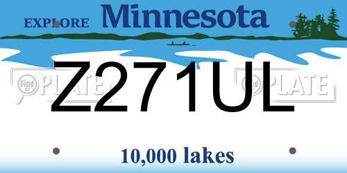 Z271UL Minnesota License Plate