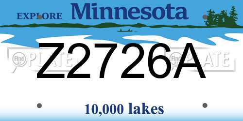 Z2726A Minnesota License Plate