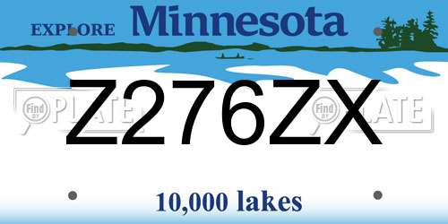 Z276ZX Minnesota License Plate