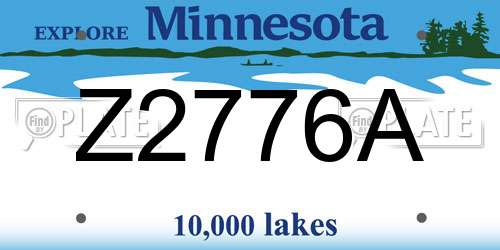 Z2776A Minnesota License Plate