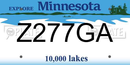 Z277GA Minnesota License Plate