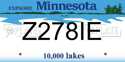 Z278IE Minnesota License Plate