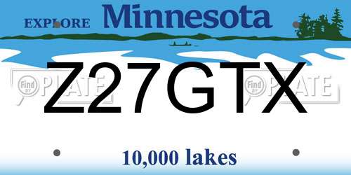 Z27GTX Minnesota License Plate