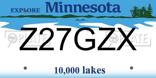 Z27GZX Minnesota License Plate